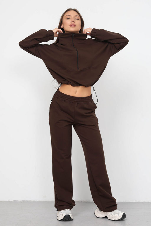 Костюм женский из футера 2-х нитка Герда шоколад