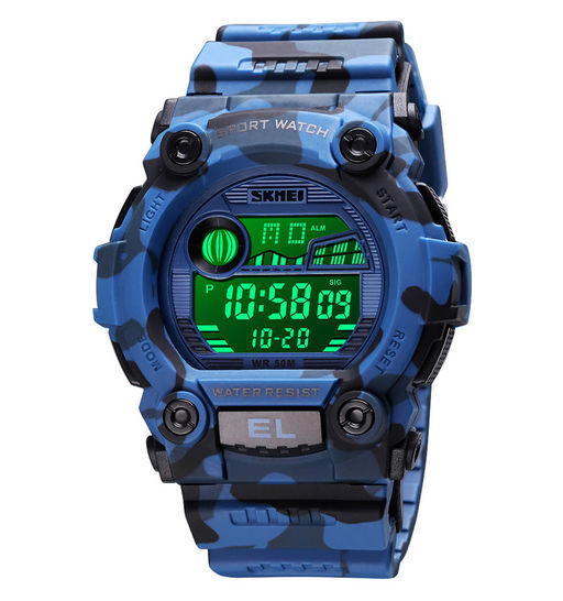 Часы наручные Skmei мужские электронные спортивные 1633blue-camo