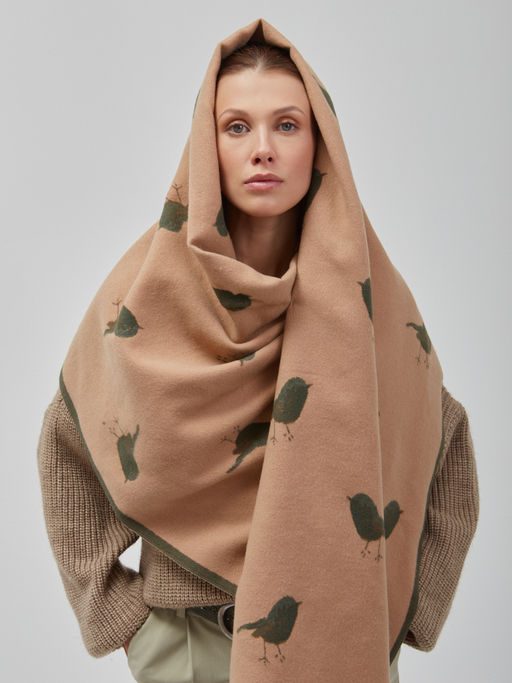 в СОСТАВЕ ШЕРСТЬ ! Большой,теплый двусторонний палантин - Tantino фото 5