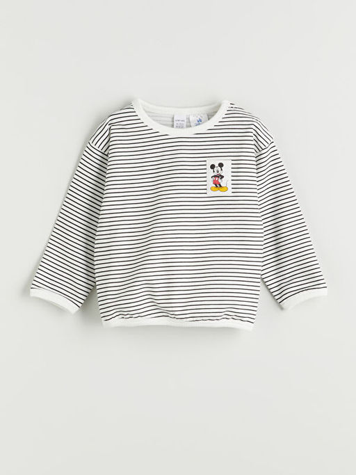 Mickey Mouse Bask?l? Erkek Bebek Sweatshirt ve E?ofman Alt 2li