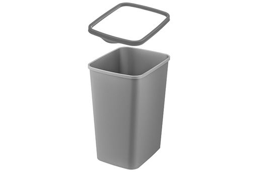 Ведро для мусора с фиксатором 33 л 36*28*45,5 см Тандем сер.металлик/серый (843458) - Elan gallery фото 4