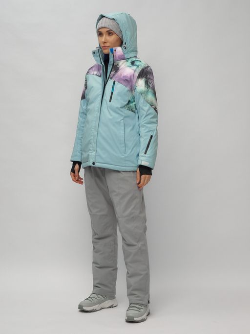 Горнолыжный костюм женский большого размера голубого цвета 02263Gl - Chunmai фото 6