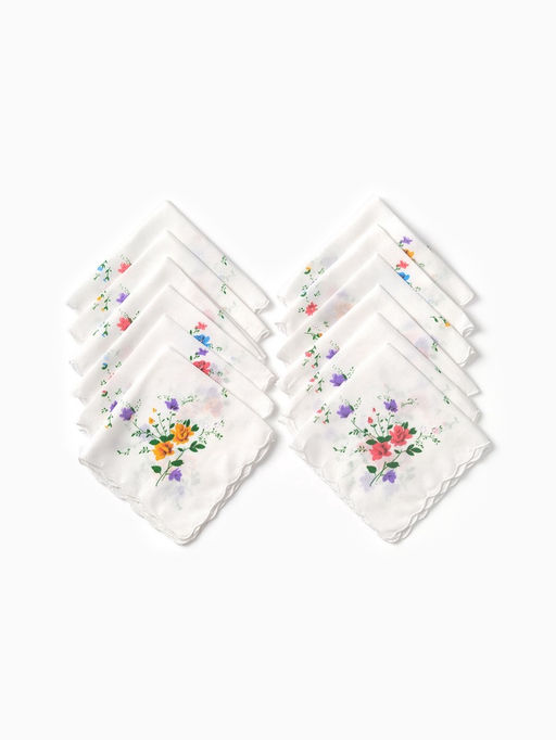 Платки носовые женские Экономь и Я. Полянка 30?30 см, набор 12 шт., рис. МИКС