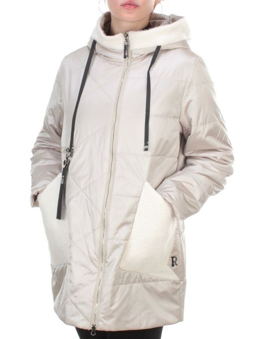 22-302 BEIGE Куртка демисезонная женская AKiDSEFRS (100 гр.синтепона) - Фабричный китай фото 3