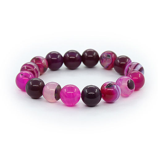 Браслет Классика агат малиновый 12мм, длина 18см - Agat77 фото 2