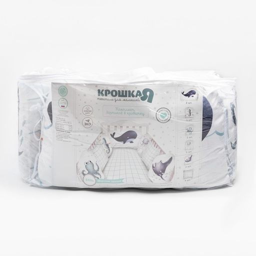 Бортики в кроватку Крошка Я Морские друзья (60х42см- 2шт, 30х42см- 4шт,30х30см- 4шт),100% хлопок  фото 9