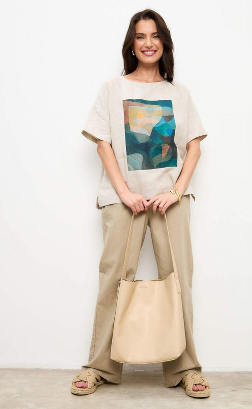 Блузка лен F412-1109 natural linen - Fine joyce фото 3