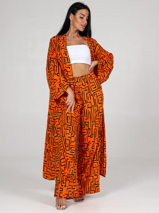 Мика ЖЕНСКОЕ КИМОНО ДВОЙКА (Оранжевый) - А-дина фото 3