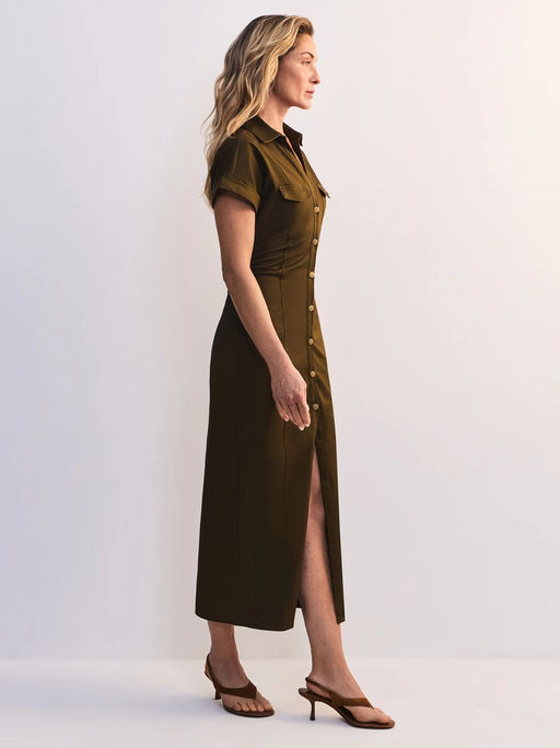 Платье миди из хлопка со сборками / Zarina