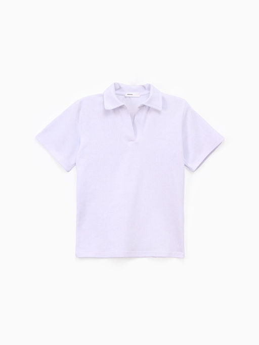 Футболка - поло женская MINAKU, размер 48-50 (XL), интерлок, белая