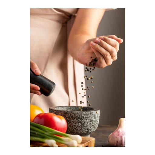 Ступка с пестиком из натурального камня Walmer Granite, 13 см, цвет серый  фото 6