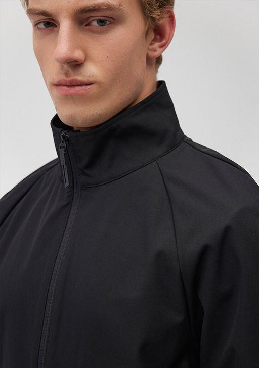 Dik Yaka Siyah Ceket - Mavi фото 6