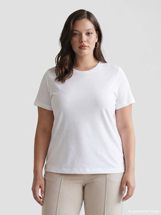 Bisiklet Yaka Kad?n Ti??rt