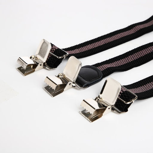 Подтяжки взрослые, ширина 4 см, цвет чёрный/серый - Simaland фото 2