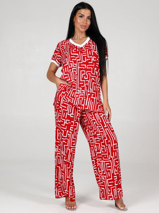 768 ЖЕНСКИЙ КОСТЮМ (брюки) (Красный) - А-дина фото 3