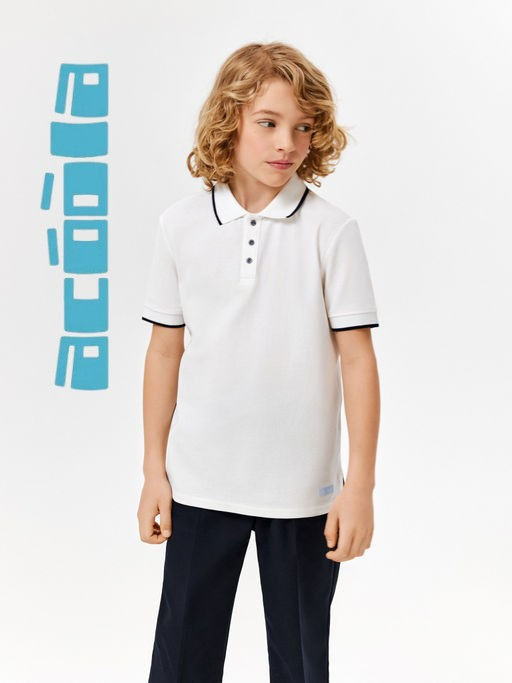 ACOOLA / Сорочка-поло верхняя для мальчиков Ayden белоснежный