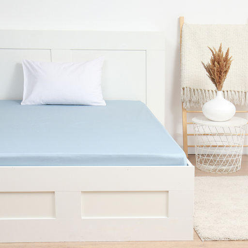 Простыня на резинке 2-спальная LoveLife Celestial blue, 160200+25 см, сатин