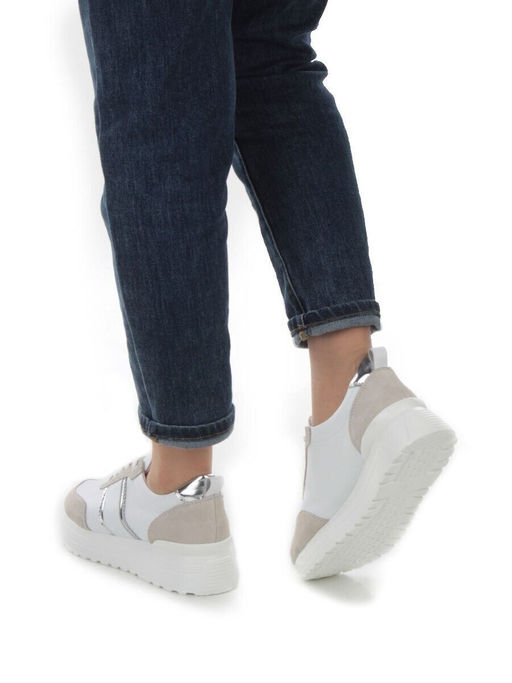 05-PDE40-2 WHITE/BEIGE Кроссовки женские (натуральная кожа, натуральная замша)