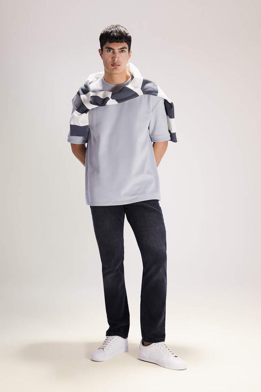 Джинсовые брюки прямого кроя с нормальной талией и нормальной талией - Defacto фото 7