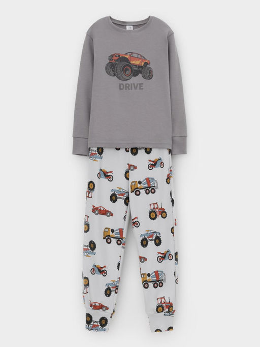 К 1541/холодный серый,машины пижама дет