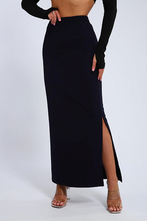 Юбка, футер (01056, черный макси) - Плиона фото 38