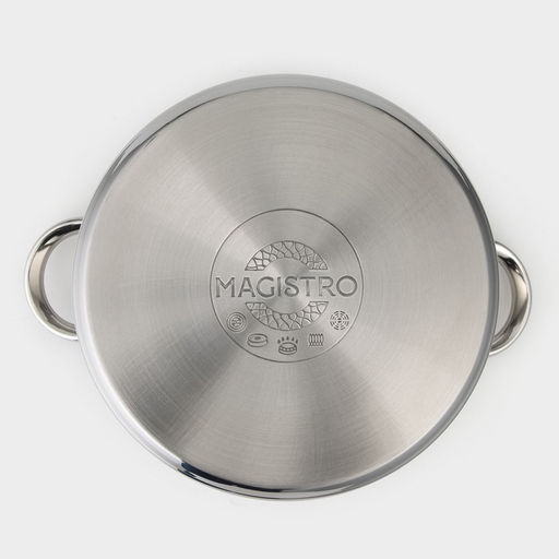 Кастрюля Magistro Grande, 5.5 л, с крышкой, капсульное дно, индукция, нержавеющая сталь  фото 7