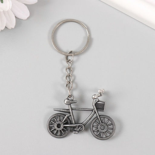 Цена за 12 шт. Брелок для ключей на кольце «Велосипед», руль крутится, металл, 3.3×4.7 см