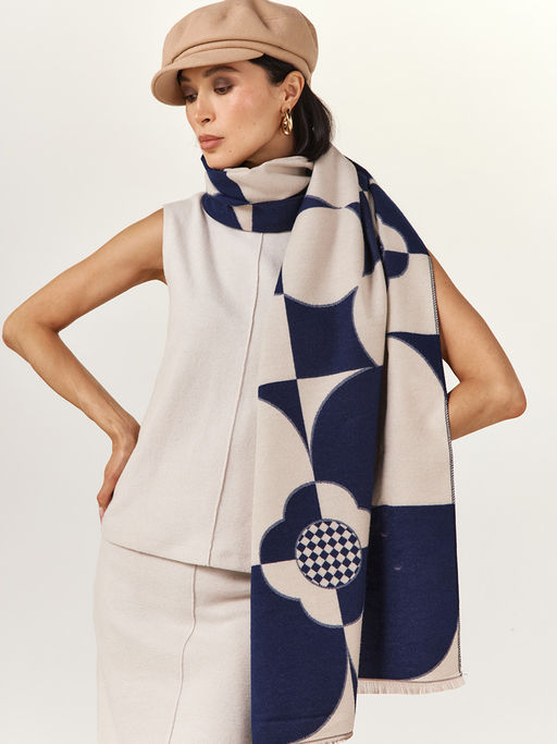 в составе ШЕРСТЬ  и КАШЕМИР Большой, мягкий, теплый  двусторонний палантин - Tantino фото 6