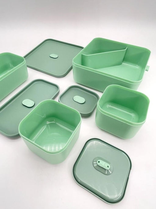 Ланчбокс "Sistem lunch", зелёный, 2 яруса, 4 отделения (1800 мл)