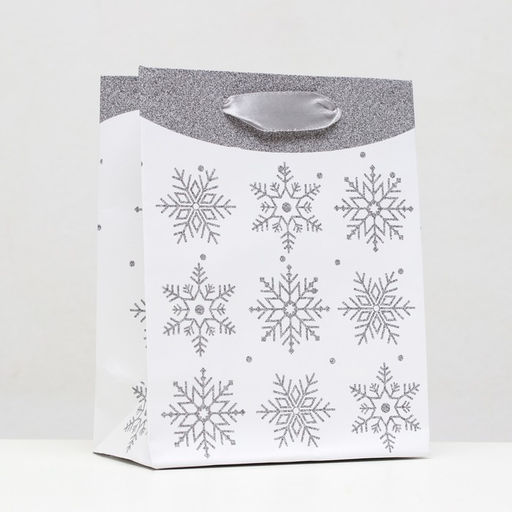 Цена за 12 шт. Пакет ламинированный Снежинки 11,5 х 14,5 х 6 см - Simaland фото 5