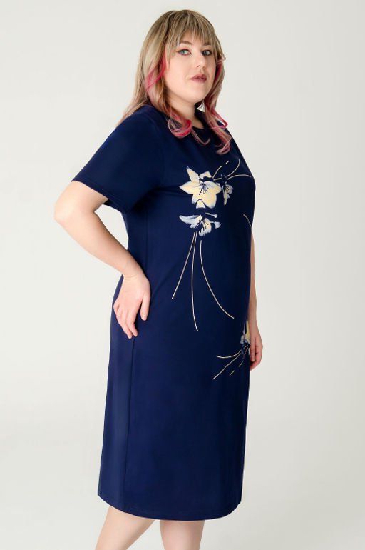 Арт. 4160 Домашняя туника женская 52-60 (5 шт) Цвет:темно-синий