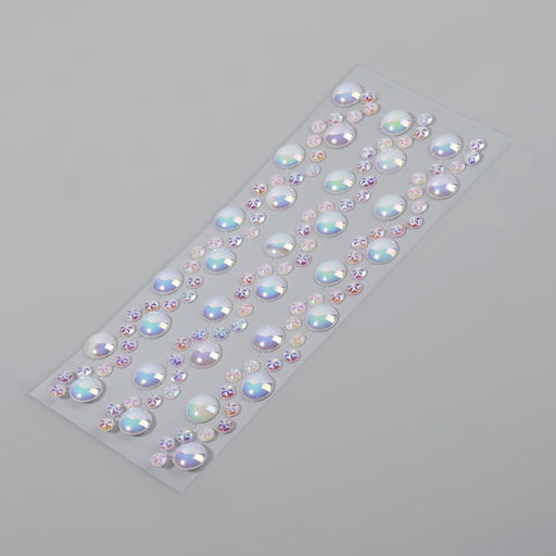 Цена за 5 шт. Жемчуг самоклеящийся «Ассорти», с голографией, 125 шт на листе