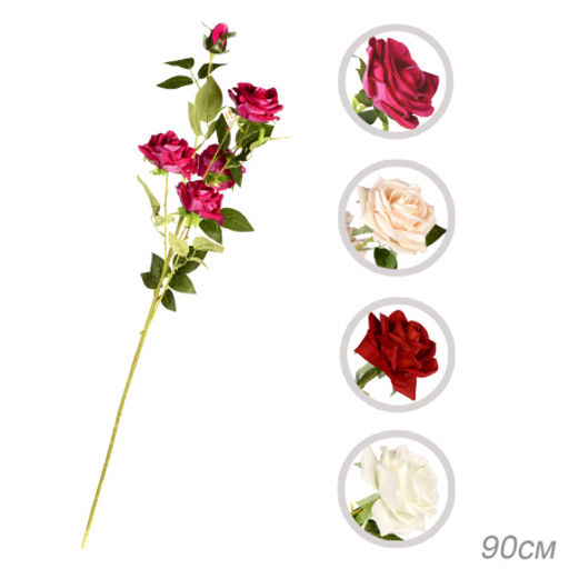 Цветок искусственный Роза 90 см 5 бутонов / NT47-6 /уп 50/400/ - Галеонтрейд фото 14