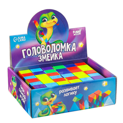 Цена за 14 шт. Головомка- змейка, прямоугольная, в шоубоксе