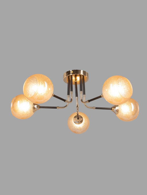 Люстра A4046/5, 5×60 Вт, E27, чёрная, золотистая