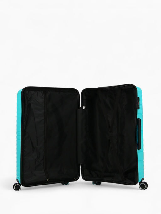 Чемодан на колёсах большой 111 л (L), на молнии, кодовый замок, 4 колеса, голубой