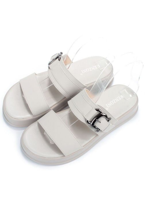 08-PEQ198-2 LT. GRAY Босоножки женские (натуральная кожа)