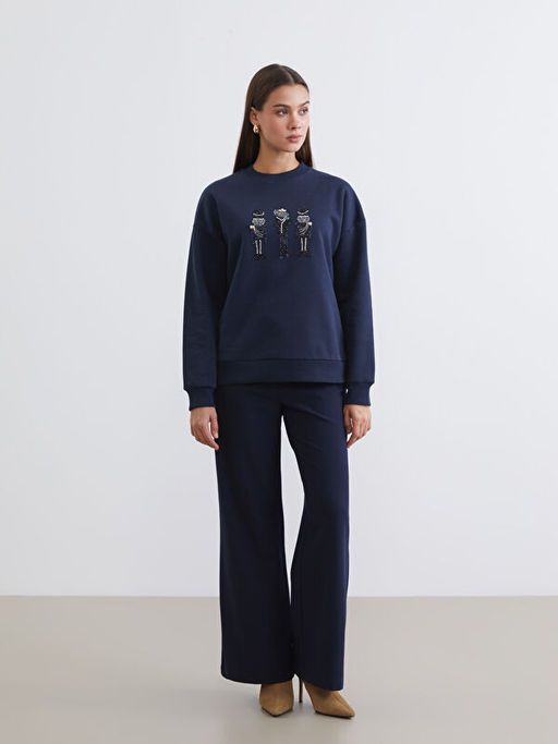 ??lemeli Kad?n Kal?n Sweatshirt Tunik