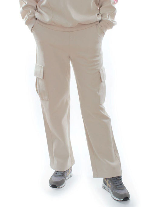 3156/3157 BEIGE/PINK Костюм спортивный женский (95% хлопок, 5% эластан)