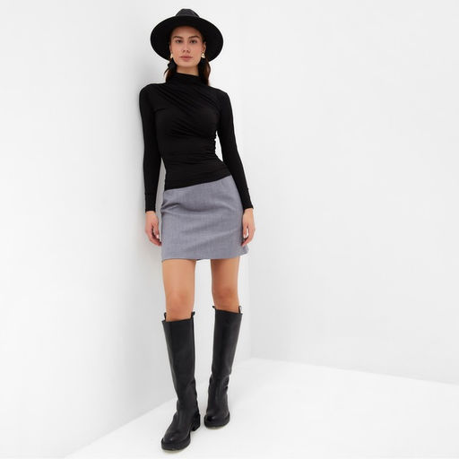 Юбка мини женская MIST: Classic Collection, размер 46 (L), серая