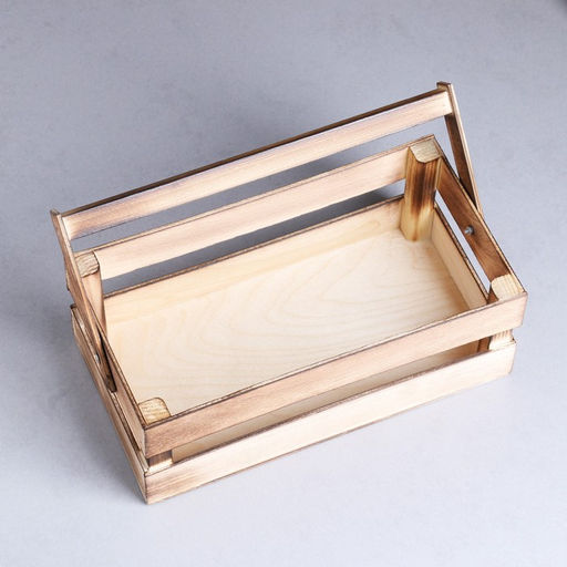 Кашпо деревянное 24.513.59 см Двушка Лайт, двухреечное, обжиг Дарим Красиво фото 3