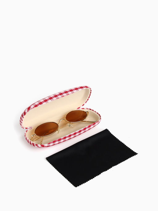 Футляр для очков на хлопушке, с принтом, размер 16×6×3.5 см, красный