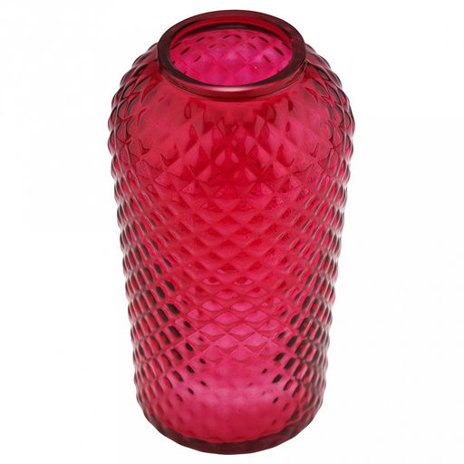 Ваза для цветов стеклянная "Глория" 1,67л, д12,5см, h23,5см, малая, текстурная "Бордо" (Россия)