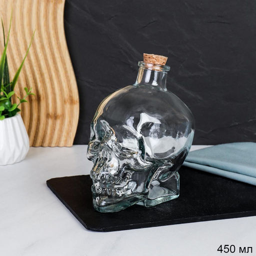Графин-штоф Череп 450 мл / CH-400 /уп 30/ пробковая крышка