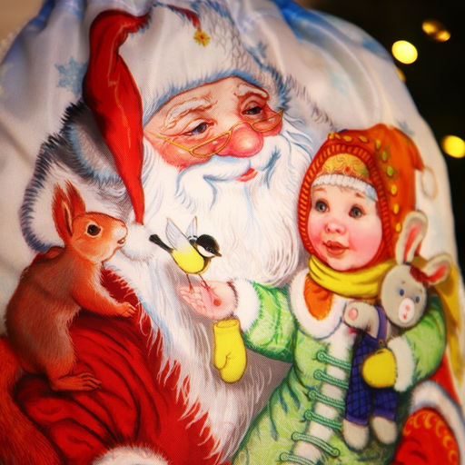 Мешок новогодний на шнурке, цвет белый/разноцветный - Simaland фото 4