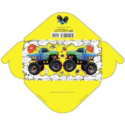 Цена за 5 шт. Конверт для денег "Без текста" (4011) уф-лак, блестки "Бигфуты"