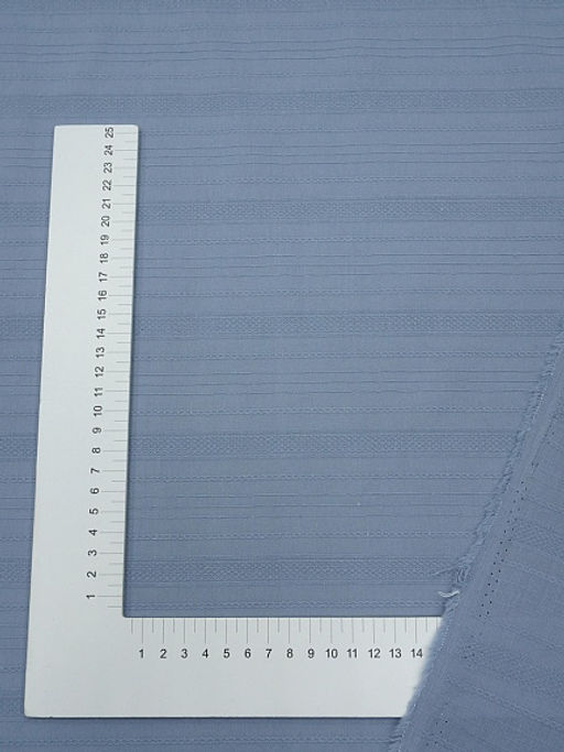 Фактурный хлопок Рельефные полоски цв.голубой джинс, ш.1.45м, хлопок-100%, 110гр/м.кв - Купава фото 5