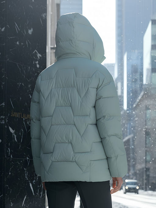 Куртка зимняя женская из овчина стильная и модная зеленого цвета 7309Z - Visdeer фото 24