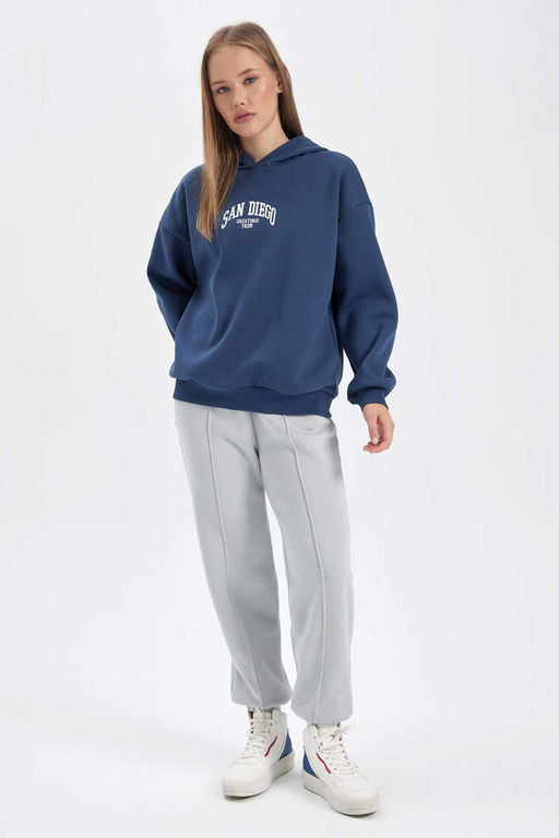 Толстая толстая толстовка с капюшоном Cool Oversize - Defacto фото 2