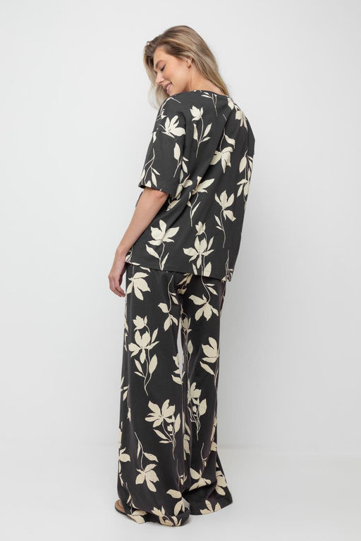 VERY NEAT _ ЕВТ 4069/черный кофе,магнолия брюки жен